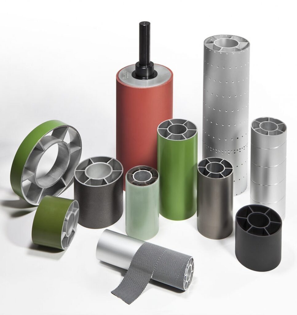 Idle rollers, customizable in aluminum and steel, reduce friction for increased efficiency in industrial processes.