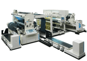 Powerful roll slit machine TB-6 series for flexible packaging with a high degree of automation.